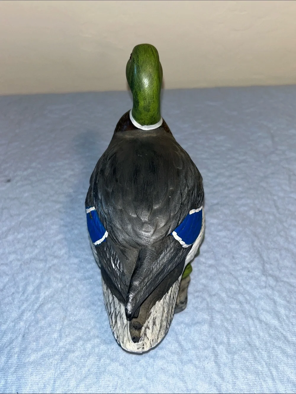 Ceramic Hand Painted Mallard Duck Standing on Rocks